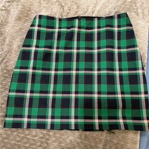 Express Green and Black Plaid Mini Skirt